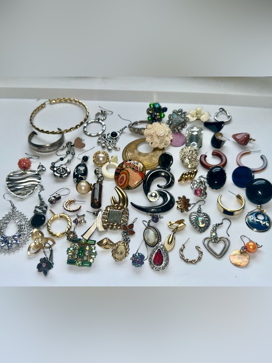 Jewelry - VTG Single Earring Lot Sterling Silver Plated Signed Costume Jewelry Craft DIY